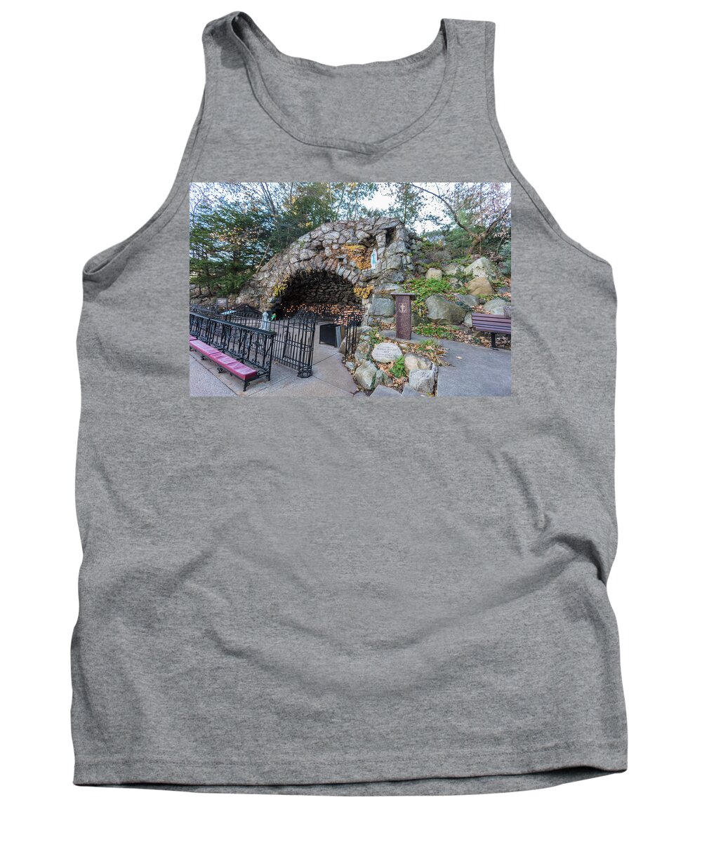 American University Tank Top featuring the photograph Grotto of our lady of Lourdes by John McGraw