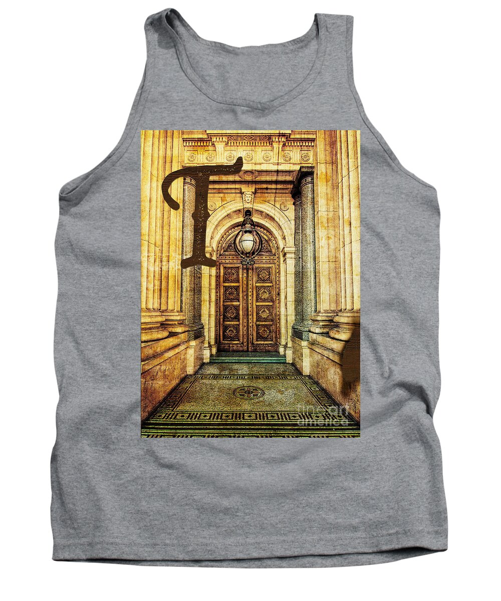 Old Tank Top featuring the photograph Grungy Melbourne Australia Alphabet Series Letter T Old Treasury by Beverly Claire Kaiya