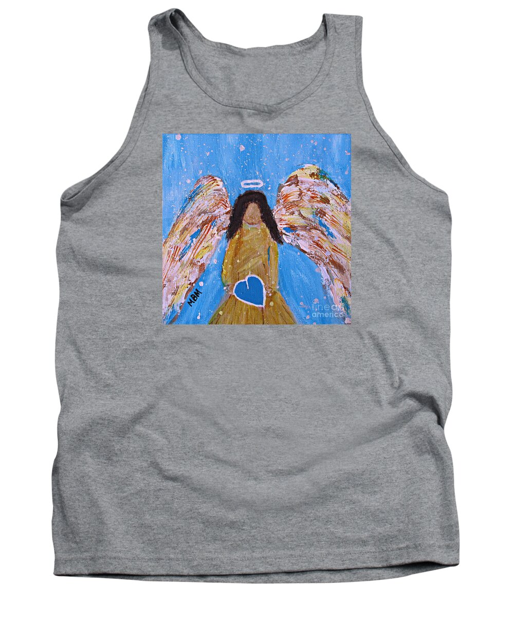 Angel Tank Top featuring the painting Guardian Angel by Mary Mirabal