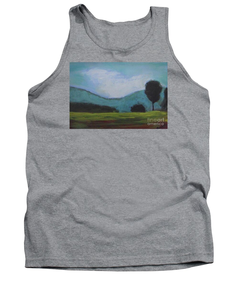 Landscape Tank Top featuring the painting Guide to the Blue by Vesna Antic
