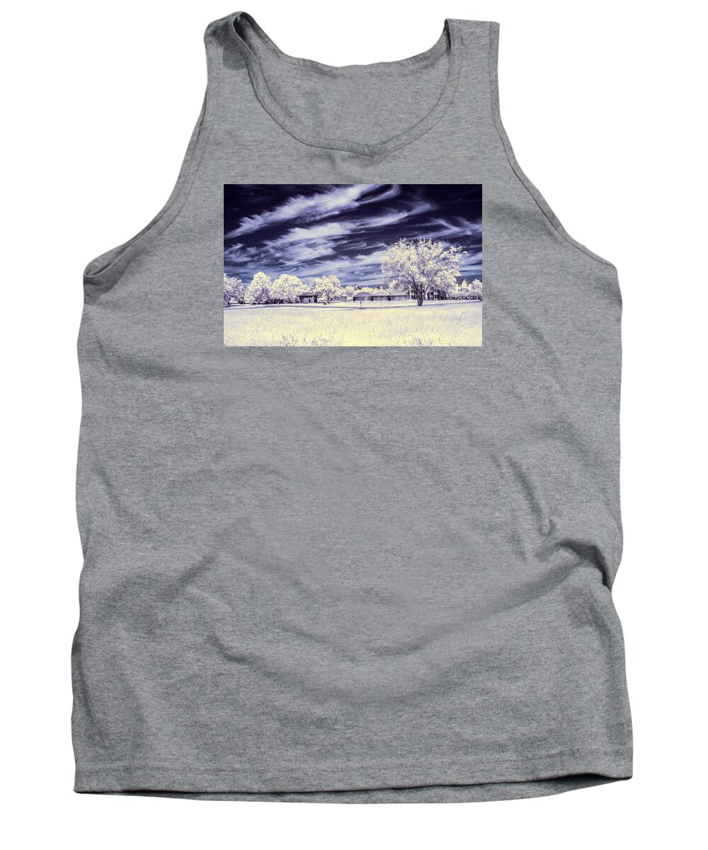 Guignard Brick Works Tank Top featuring the photograph Guignard Brick Works in IR by Charles Hite