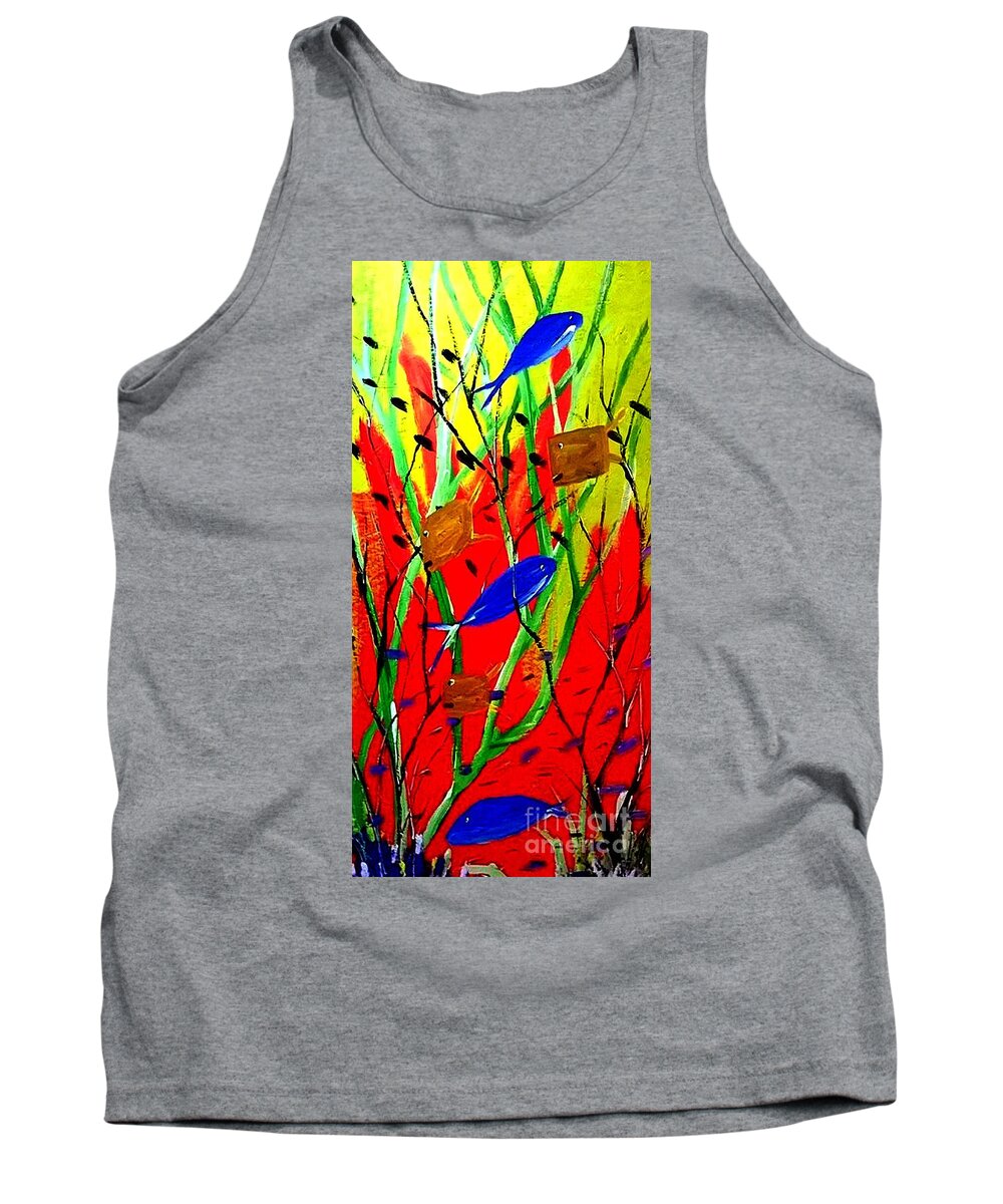 Gulf Beach Fish Ocean Tank Top featuring the painting Gulf Dreams by James and Donna Daugherty