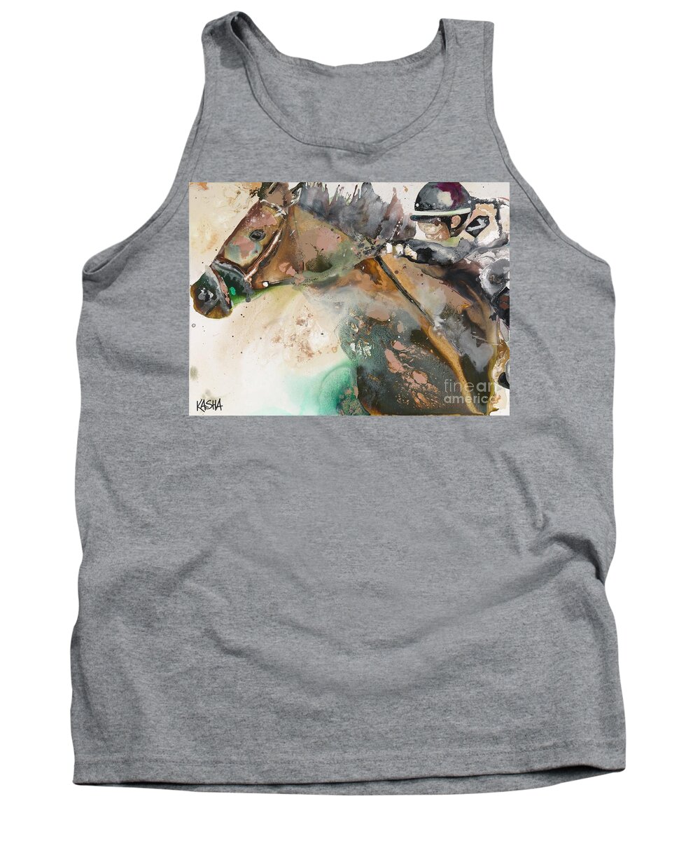 Horse Tank Top featuring the painting Hair Raiser by Kasha Ritter