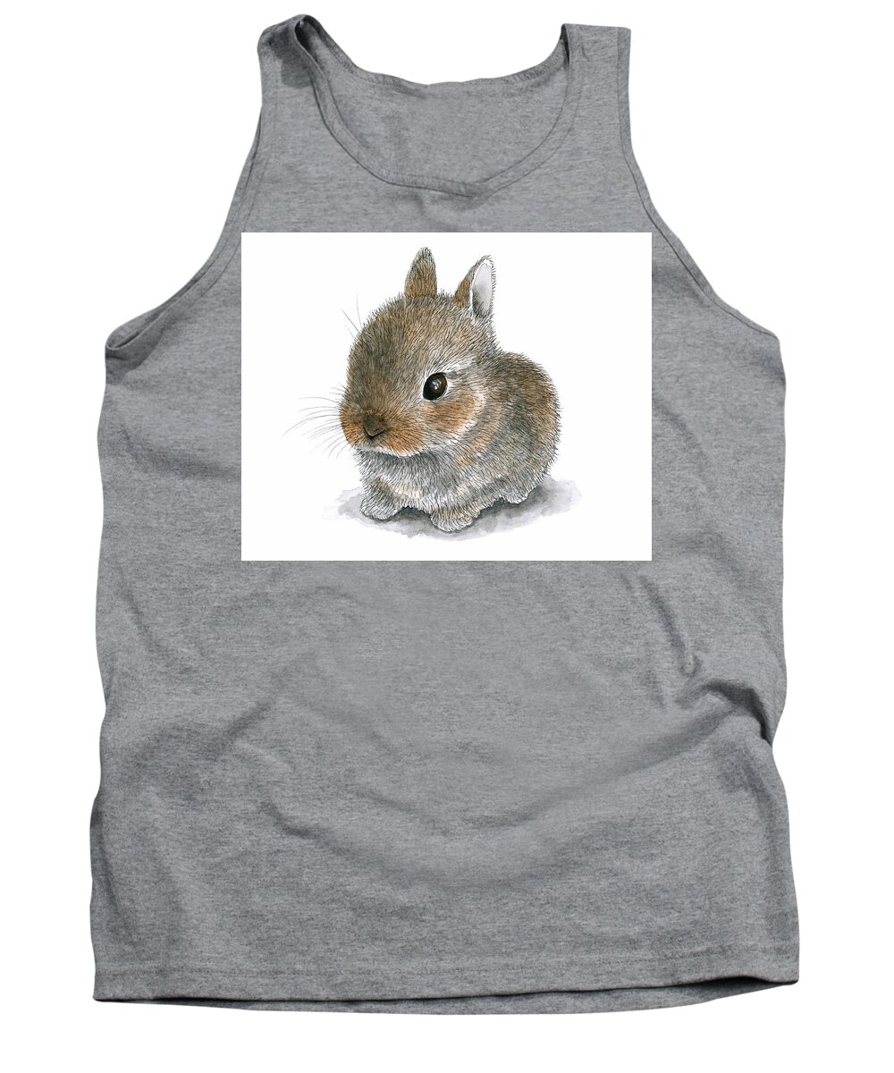 Hare Tank Top featuring the painting Hare 61 by Lucie Dumas