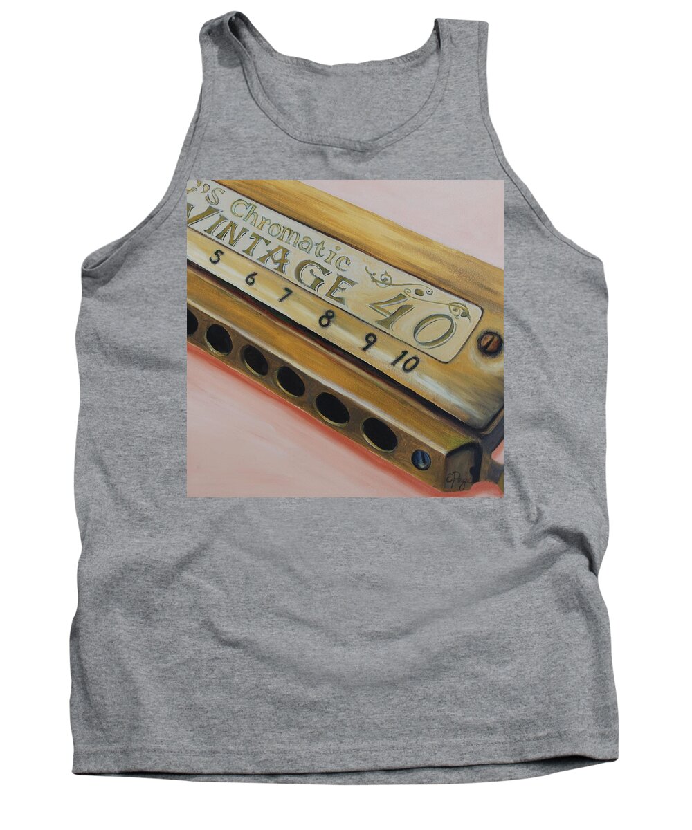 Realism Tank Top featuring the painting Harmonica by Emily Page
