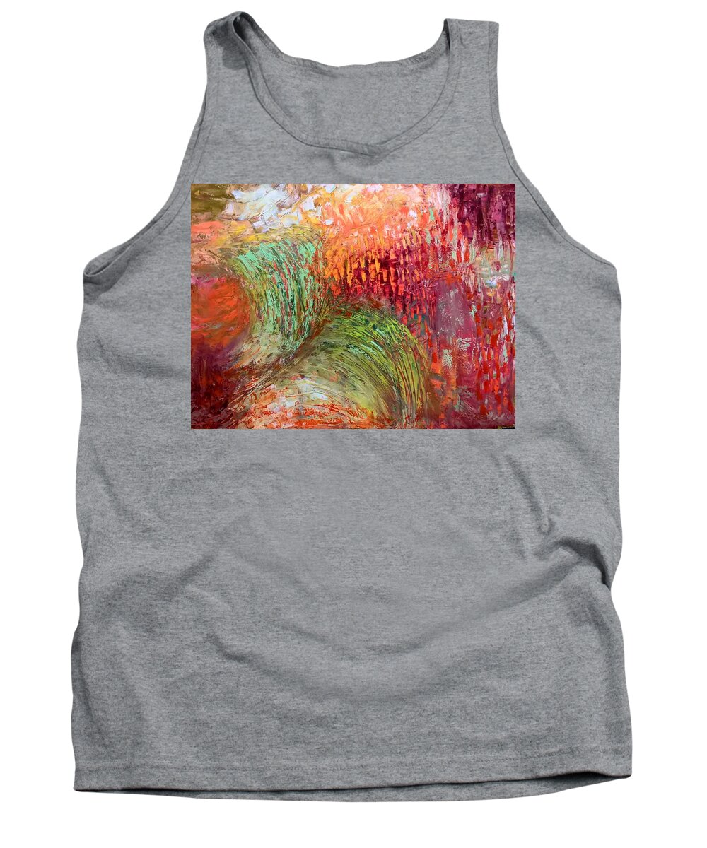 Abstract Tank Top featuring the painting Harvest Abstract by Nicolas Bouteneff