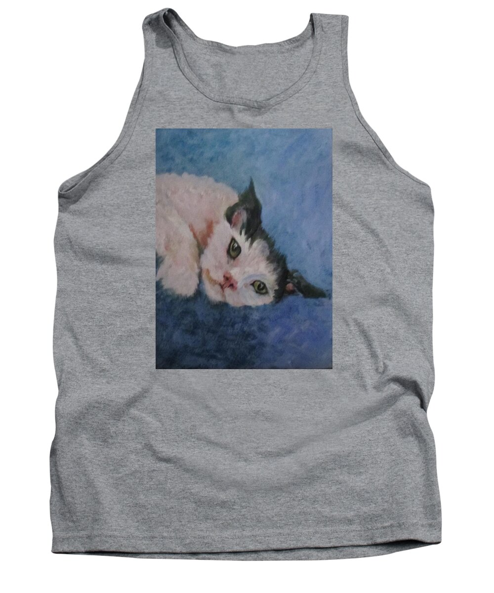 Cat Tank Top featuring the painting Hattie Smith by Barbara O'Toole