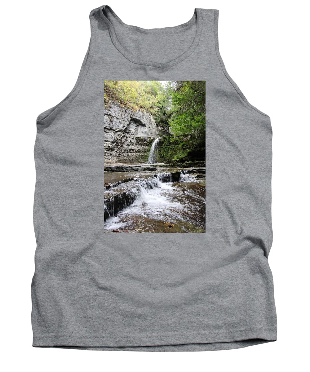 Waterfalls Tank Top featuring the photograph Eagle Cliff Falls II by Trina Ansel