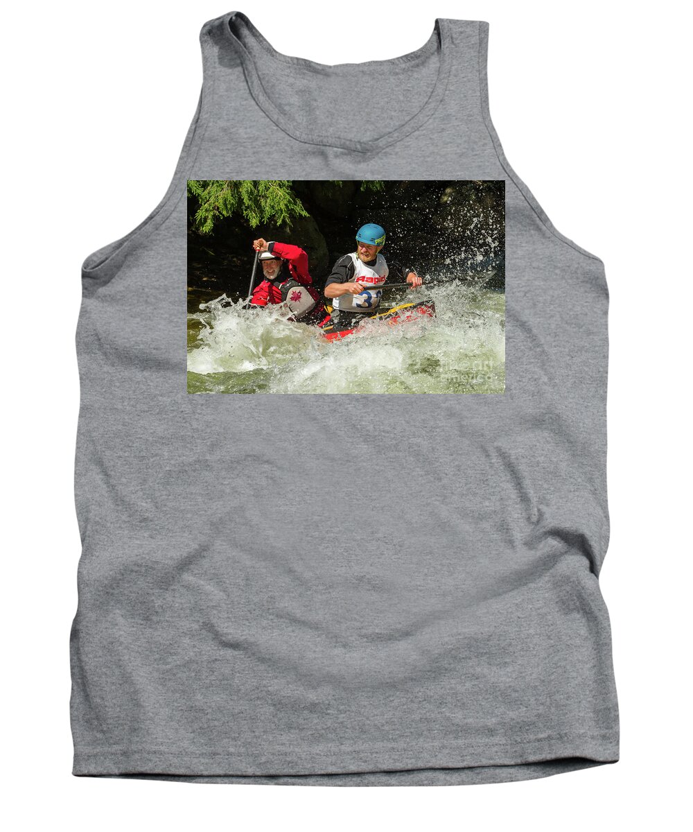 Canoe Tank Top featuring the photograph Having Fun In Whitewater by Les Palenik
