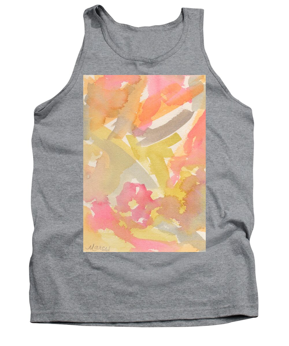 Watercolor Tank Top featuring the painting Head in the Clouds by Marcy Brennan