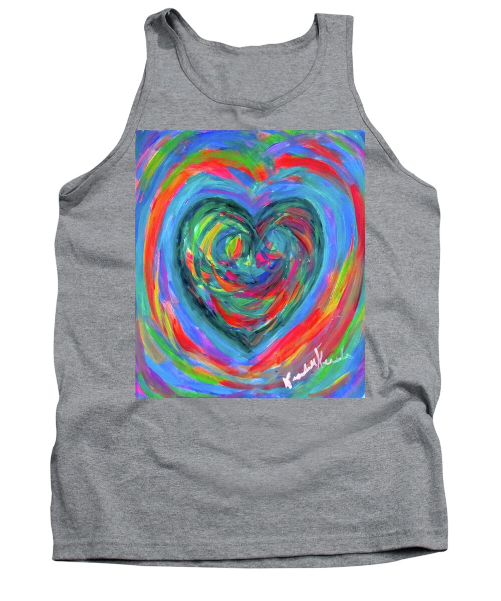 Heart Tank Top featuring the painting Heart Energy by Kendall Kessler