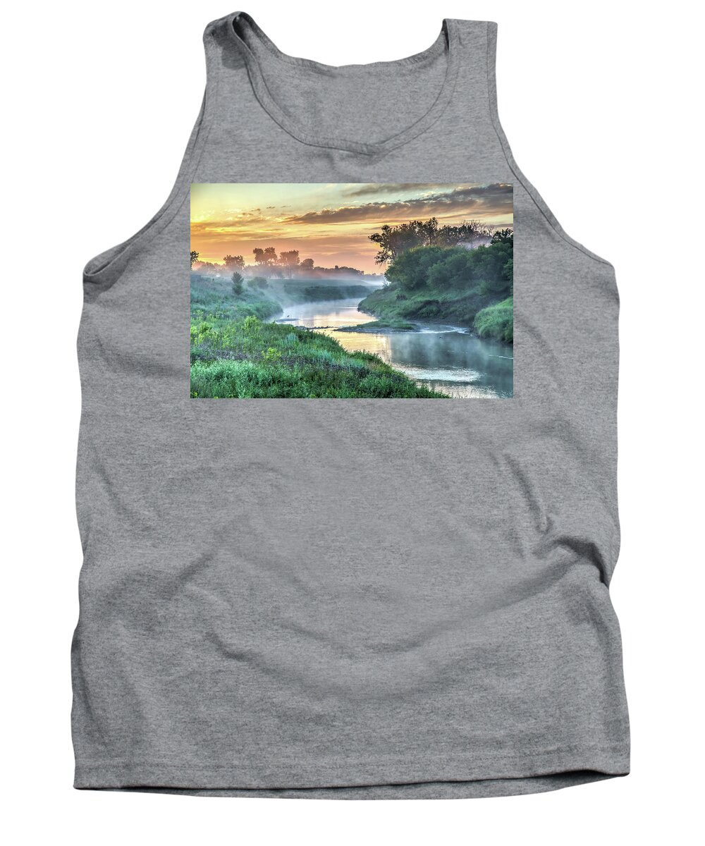 Sunrise Tank Top featuring the photograph Heart River Sunrise by Chad Rowe