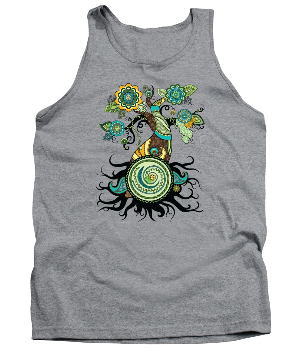 Henna Tank Top featuring the digital art Henna Tree Of Life by Serena King