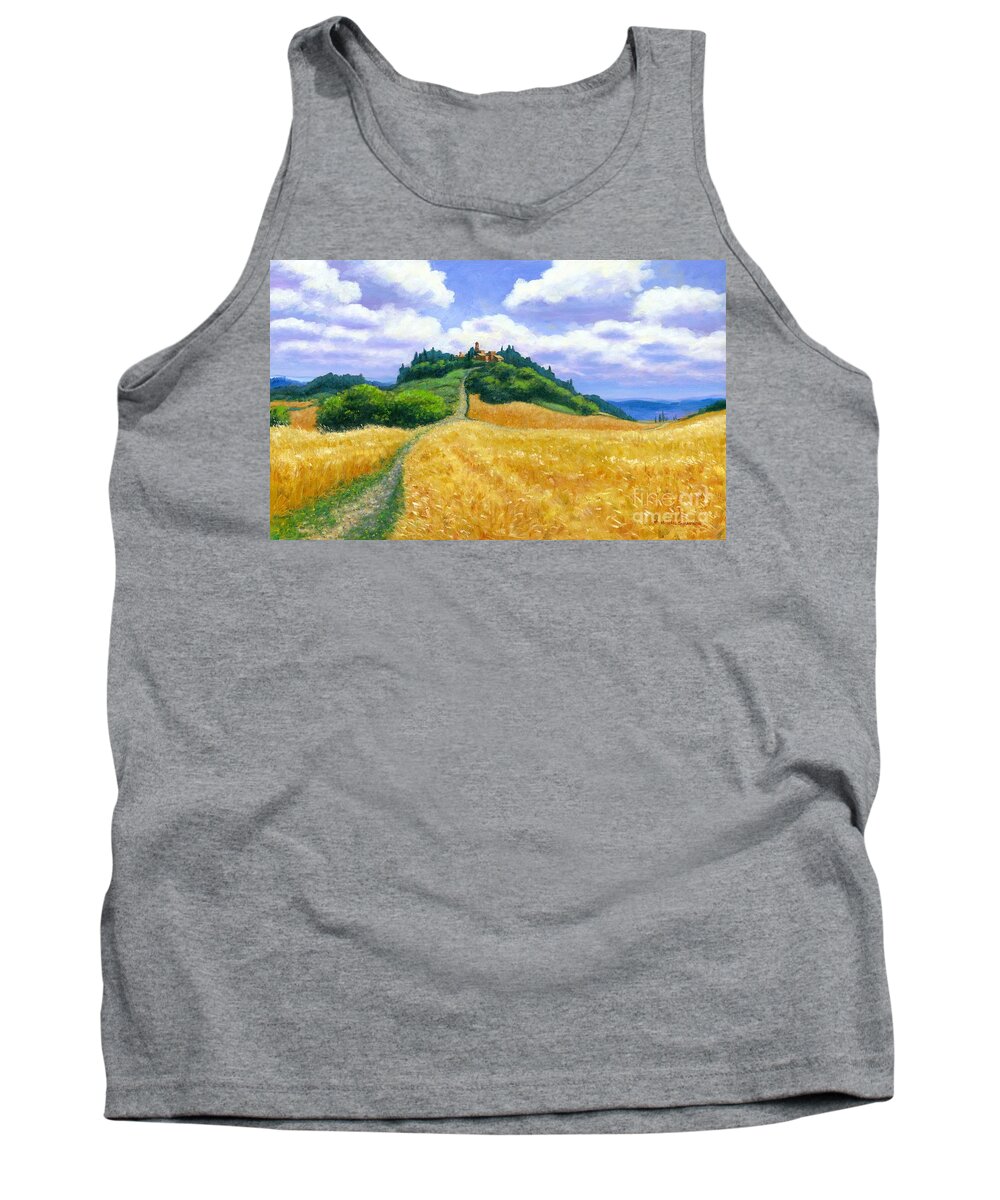 Tuscany Landscape Tank Top featuring the painting High Noon Tuscany by Michael Swanson