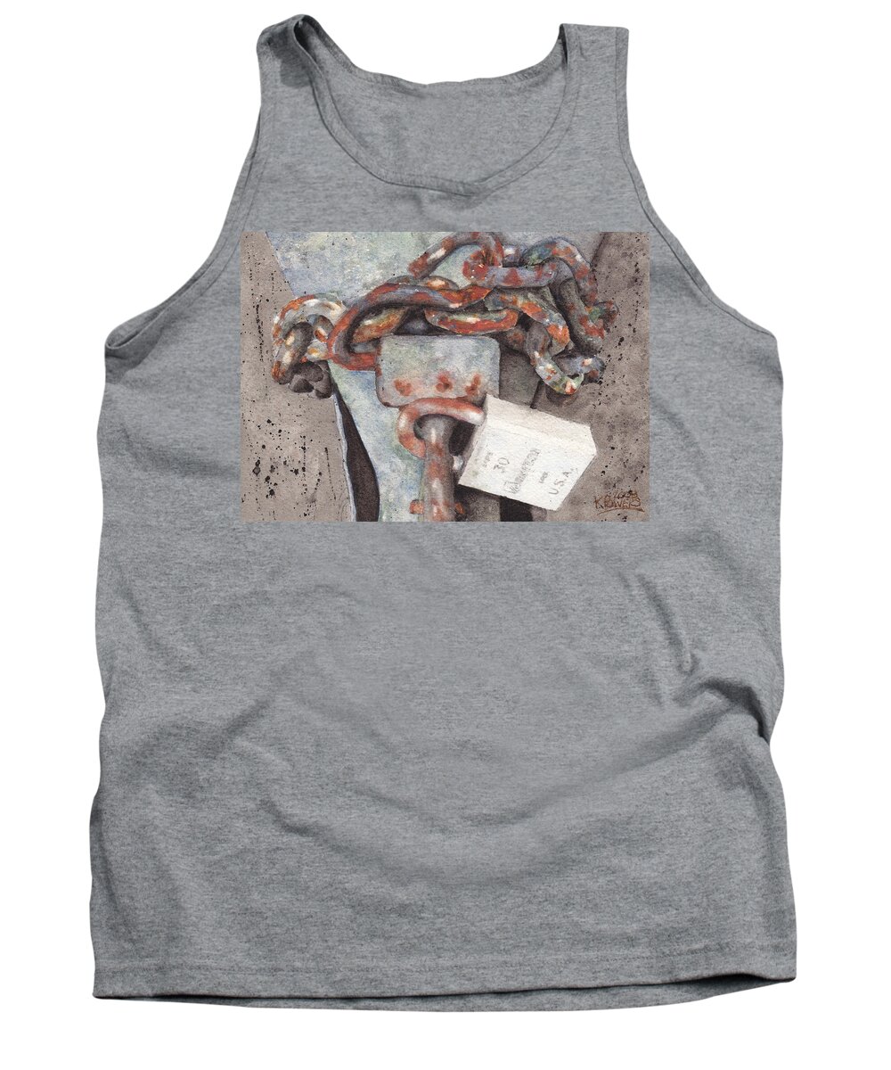 Lock Tank Top featuring the painting Hitch Lock by Ken Powers