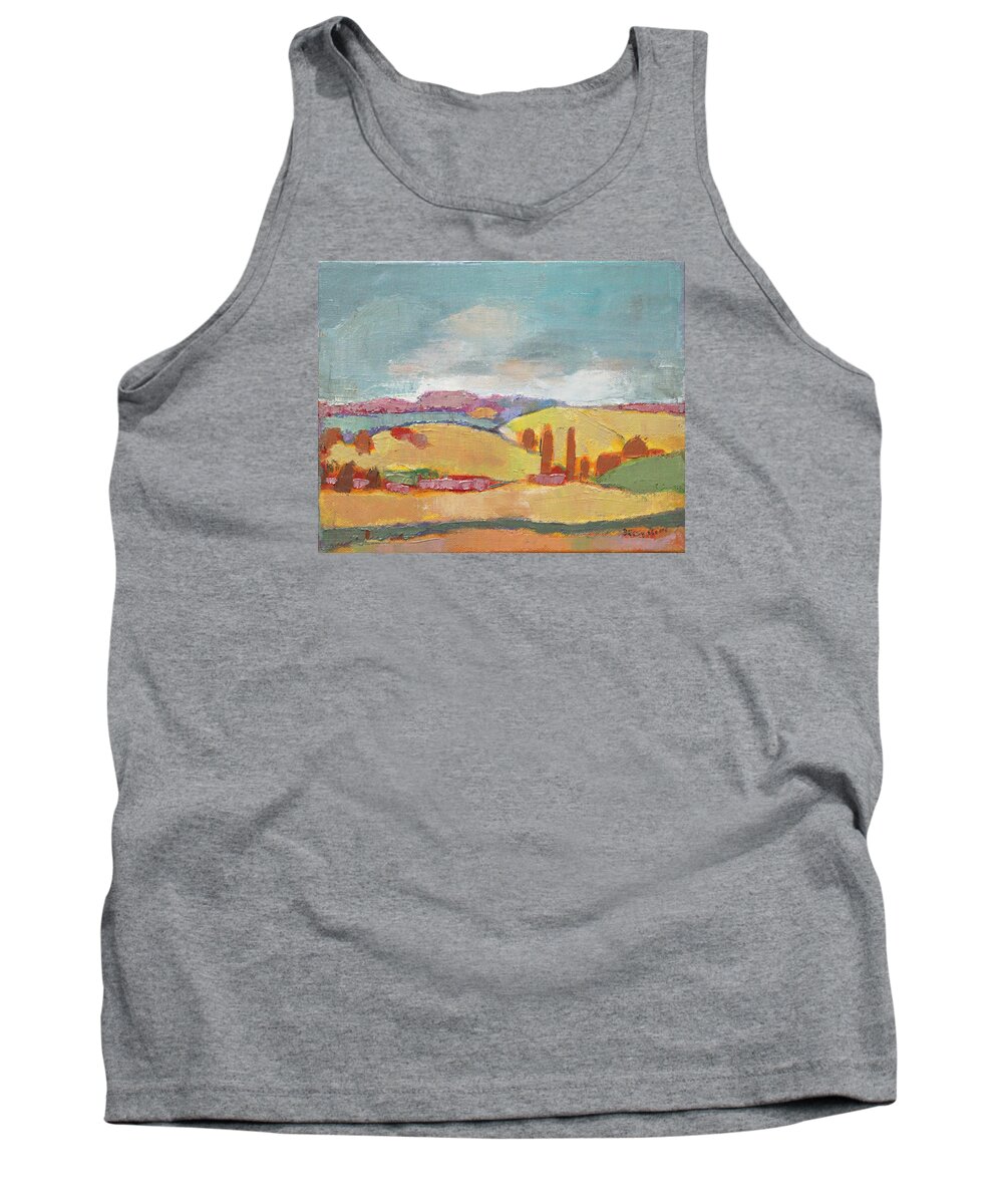Oil Tank Top featuring the painting Home Land by Becky Kim