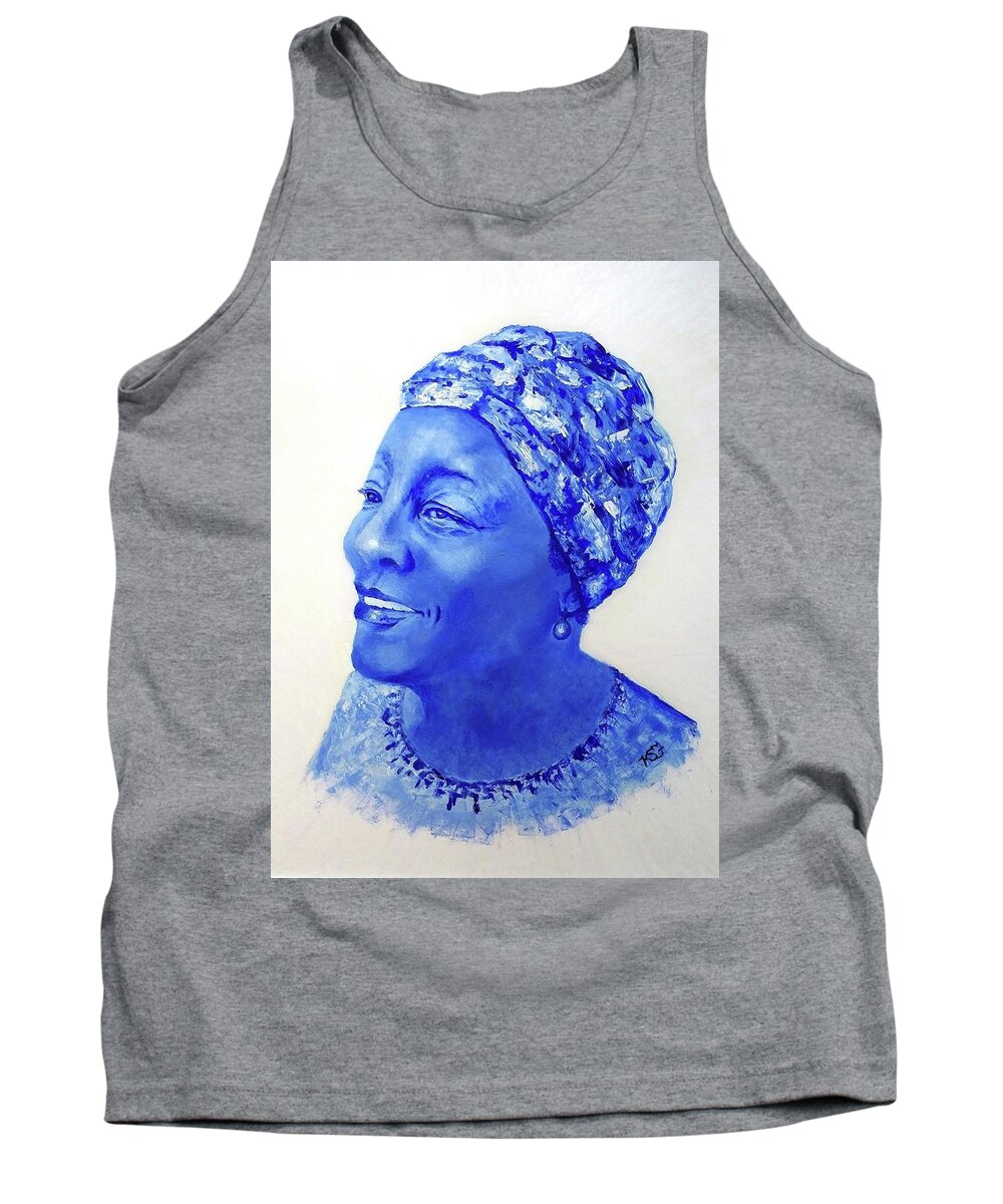 Woman Tank Top featuring the painting home To Zimbabwe by Kim Shuckhart Gunns