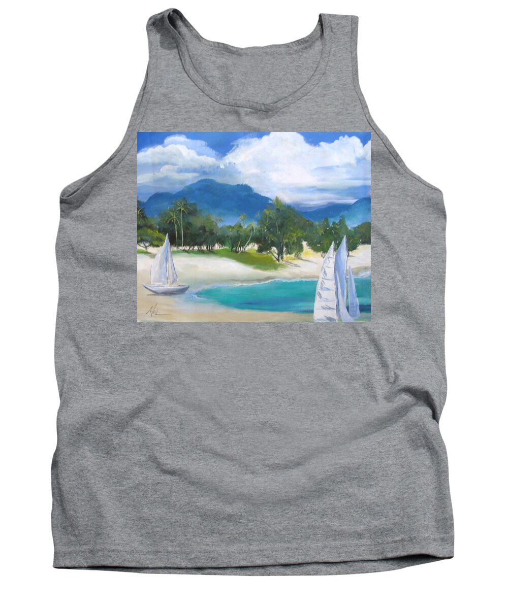 Water Tank Top featuring the painting Homesick For Hawaii by Melody Horton Karandjeff