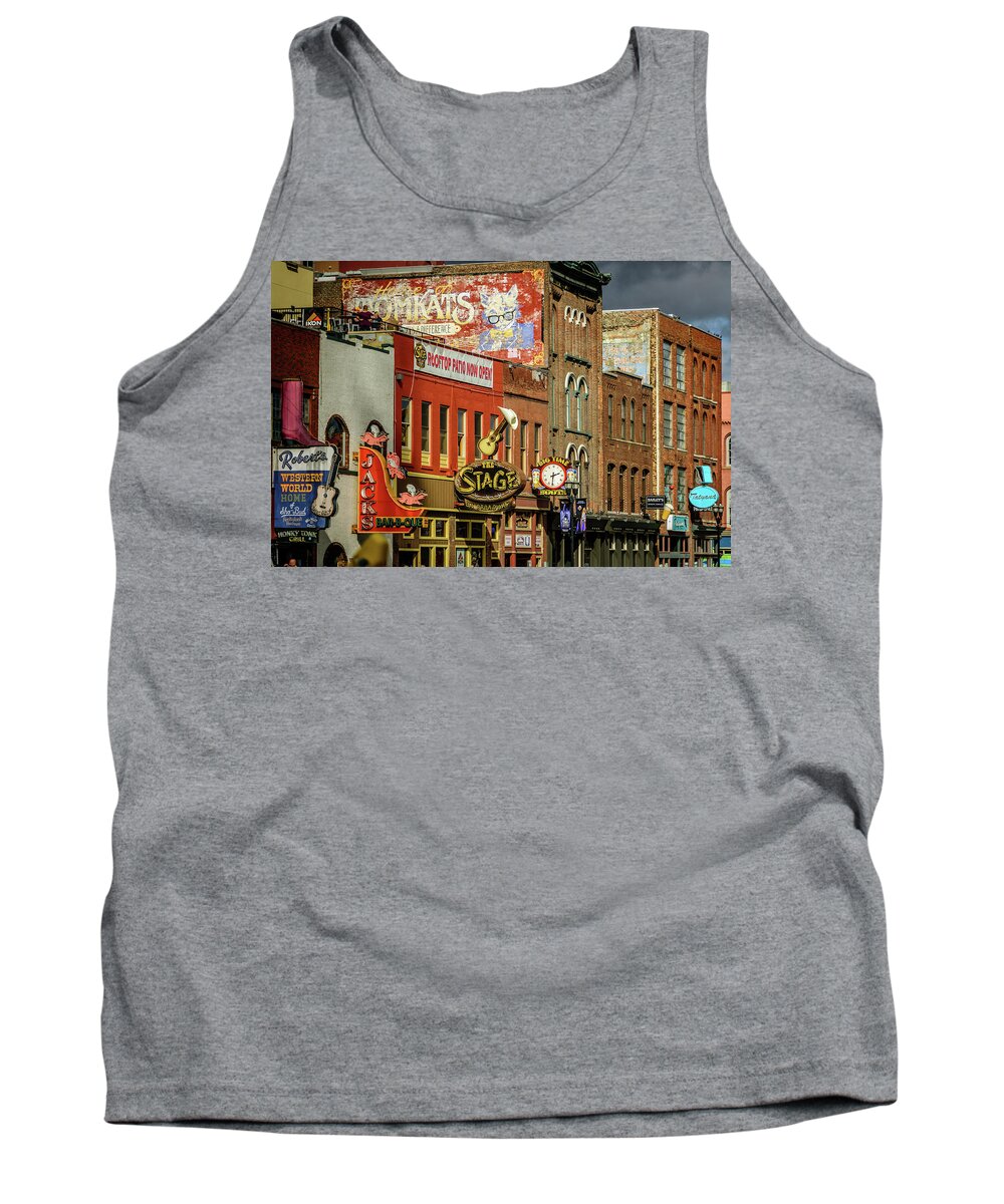 Honky Tonk Row - Nashville Tn Tank Top featuring the photograph Honky Tonk Row - Nashville TN by Debra Martz