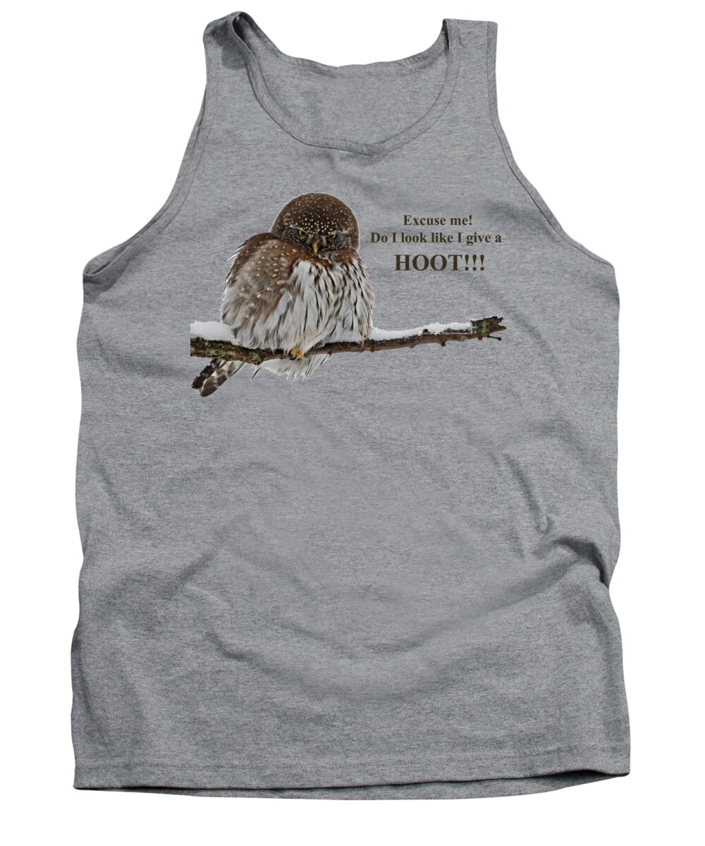 Hoot Tank Top featuring the photograph Hoot Owl by Whispering Peaks Photography