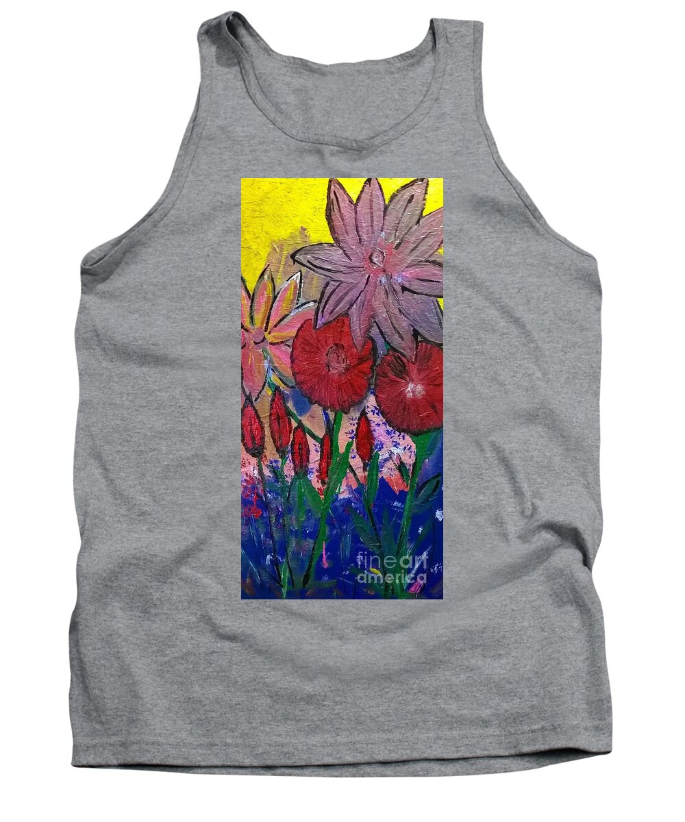 Flowers Flower Abstract Tank Top featuring the painting Hope for Spring by James and Donna Daugherty