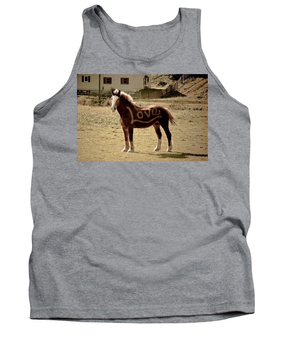 Horse Tank Top featuring the photograph Horse Love by Trish Tritz