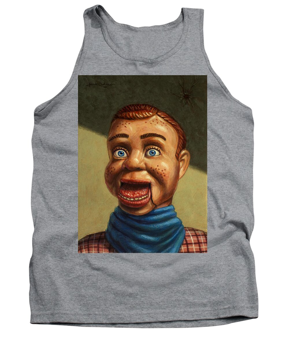 Howdy Doody Tank Top featuring the painting Howdy Doody dodged a bullet by James W Johnson