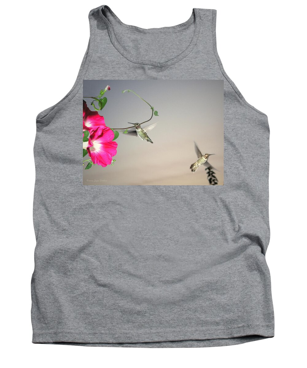 Birds Tank Top featuring the photograph Hummingbirds Coming and Going by Joyce Dickens