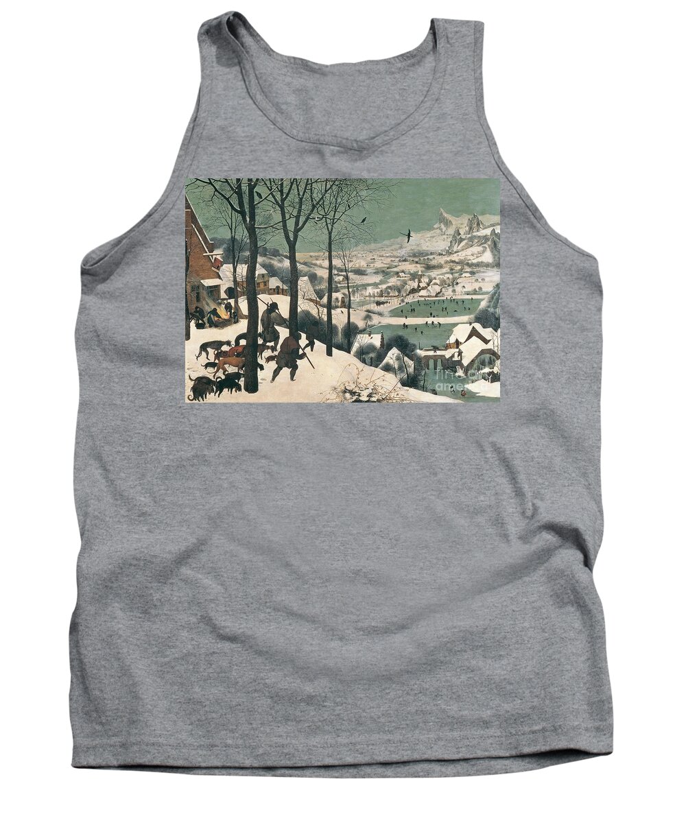Hunters Tank Top featuring the painting Hunters in the Snow by Pieter the Elder Bruegel