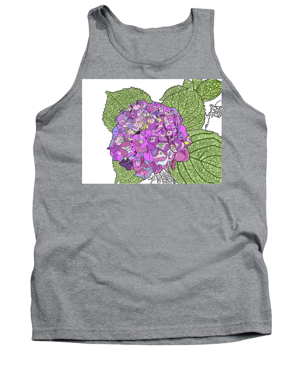 Hydrangea Tank Top featuring the painting Hydrangea by Jamie Downs