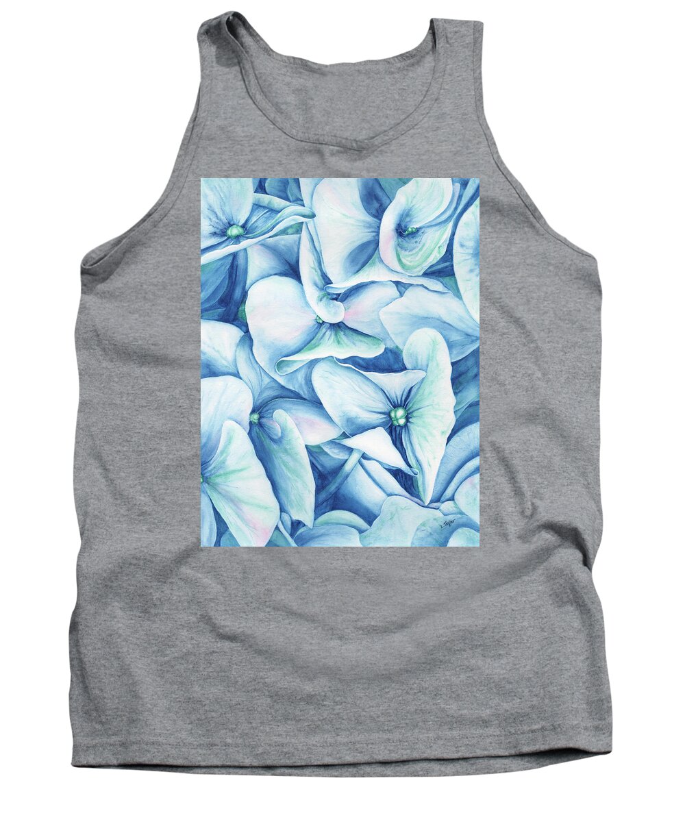 Floral Tank Top featuring the painting Hydrangea by Lori Taylor