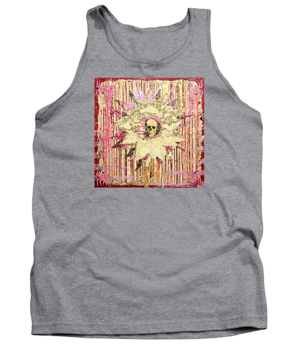 Skull Tank Top featuring the painting I Am The Petal You Forgot To Pick And I Love You Not by Bobby Zeik