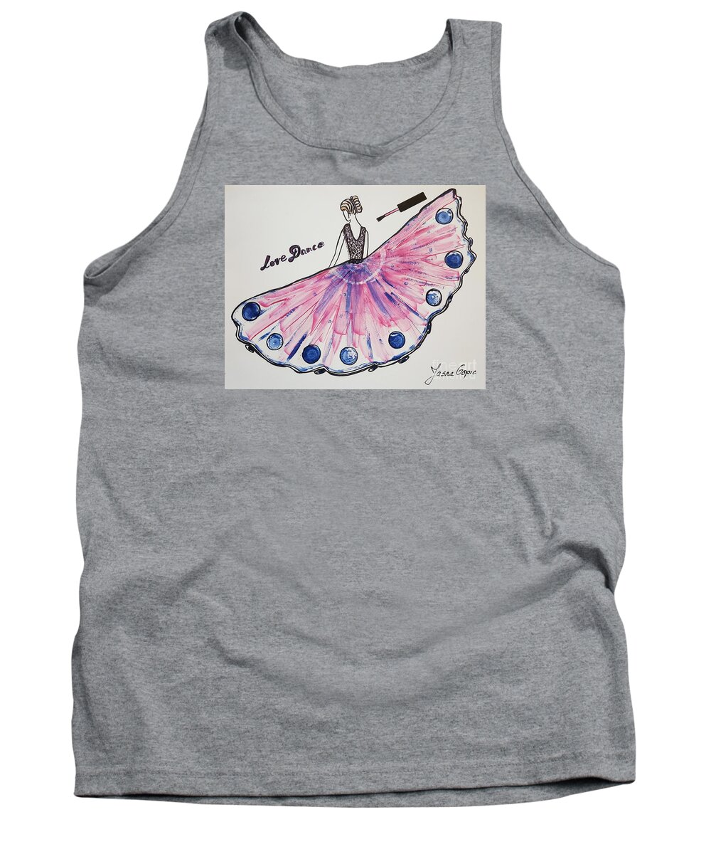 Dance Tank Top featuring the painting I Love To Dance by Jasna Gopic