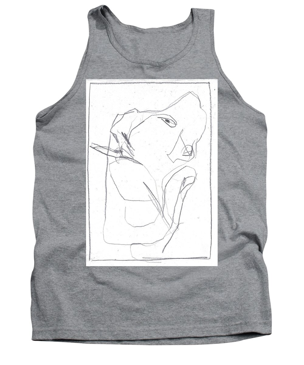 Sketch Tank Top featuring the drawing I was born in a mine 7 by Edgeworth Johnstone