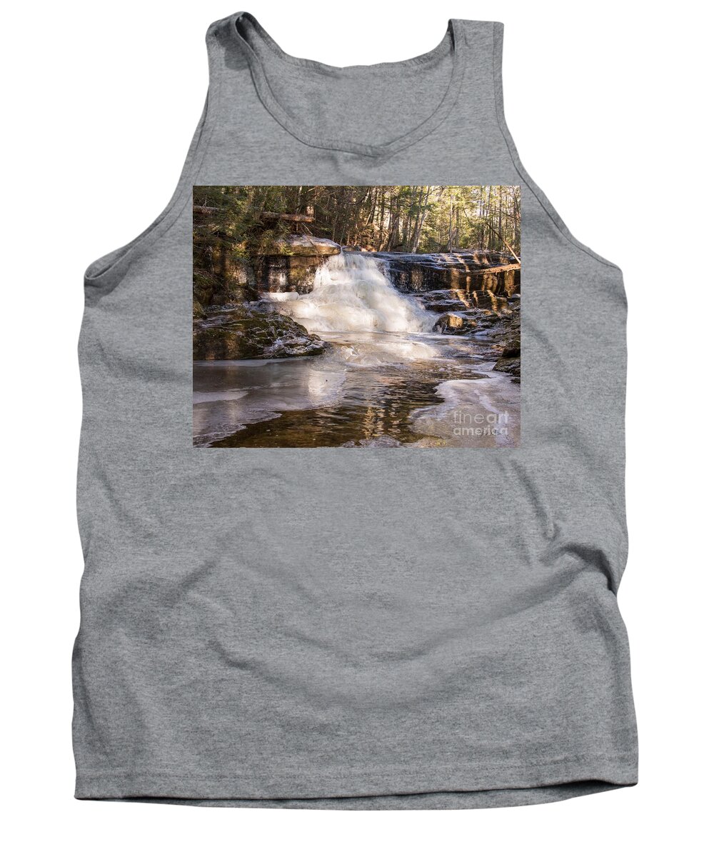 Ice Tank Top featuring the photograph Icy Cascade on Cascade Trail by Jan Mulherin