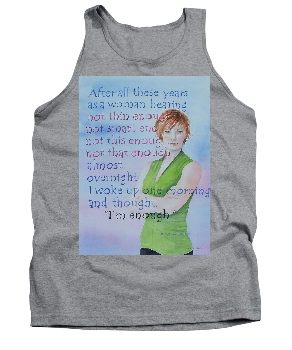 Woman Tank Top featuring the painting I'm Enough by Celene Terry