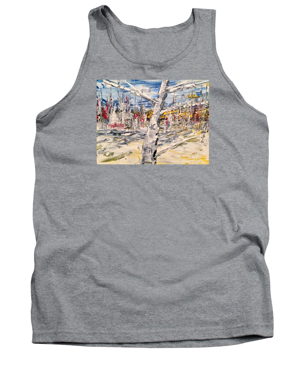 Abstract Landscape Paiting Oil Tank Top featuring the painting In the Middle by Desmond Raymond