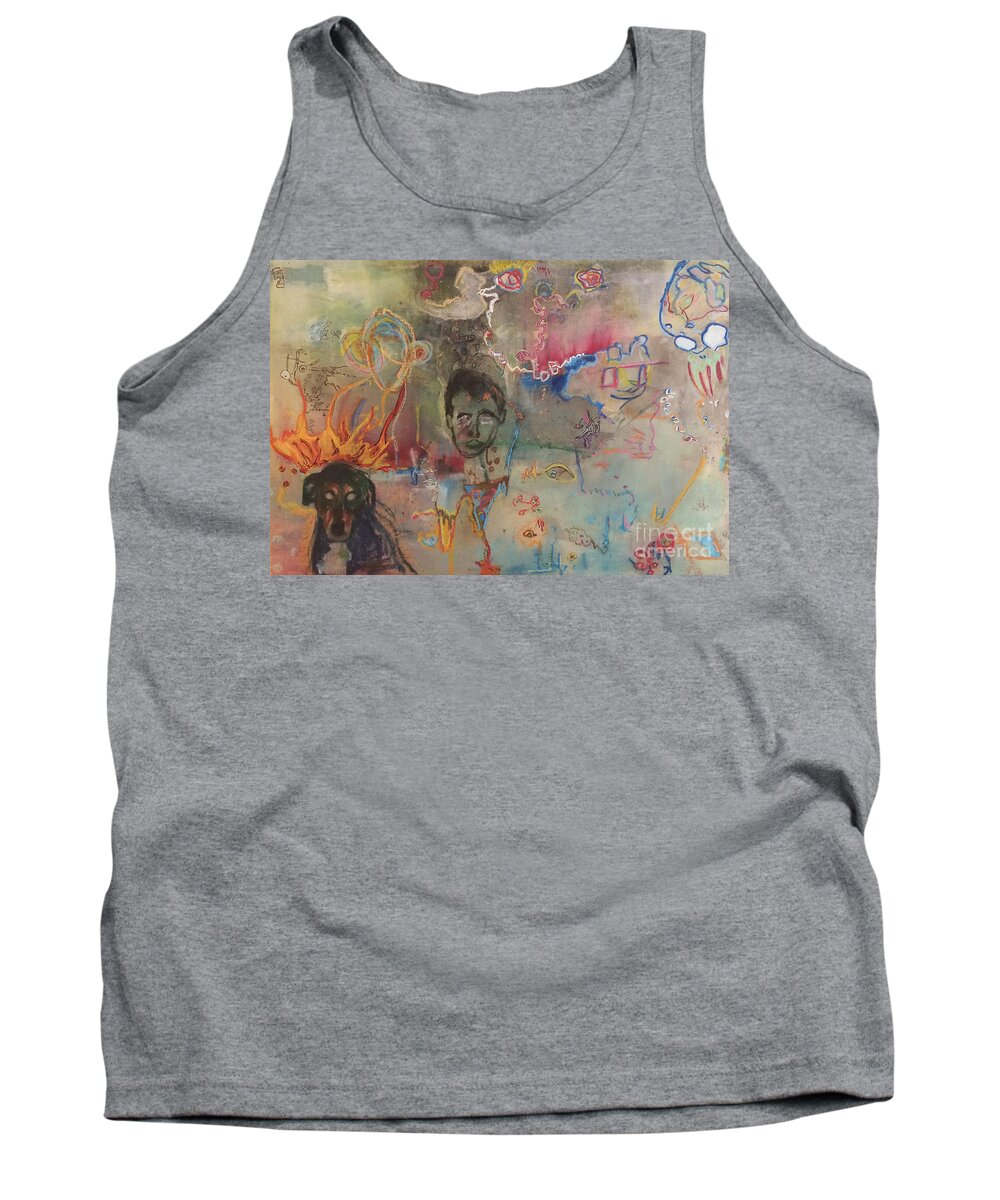 Abstract Tank Top featuring the painting Lucid by Jeff Barrett