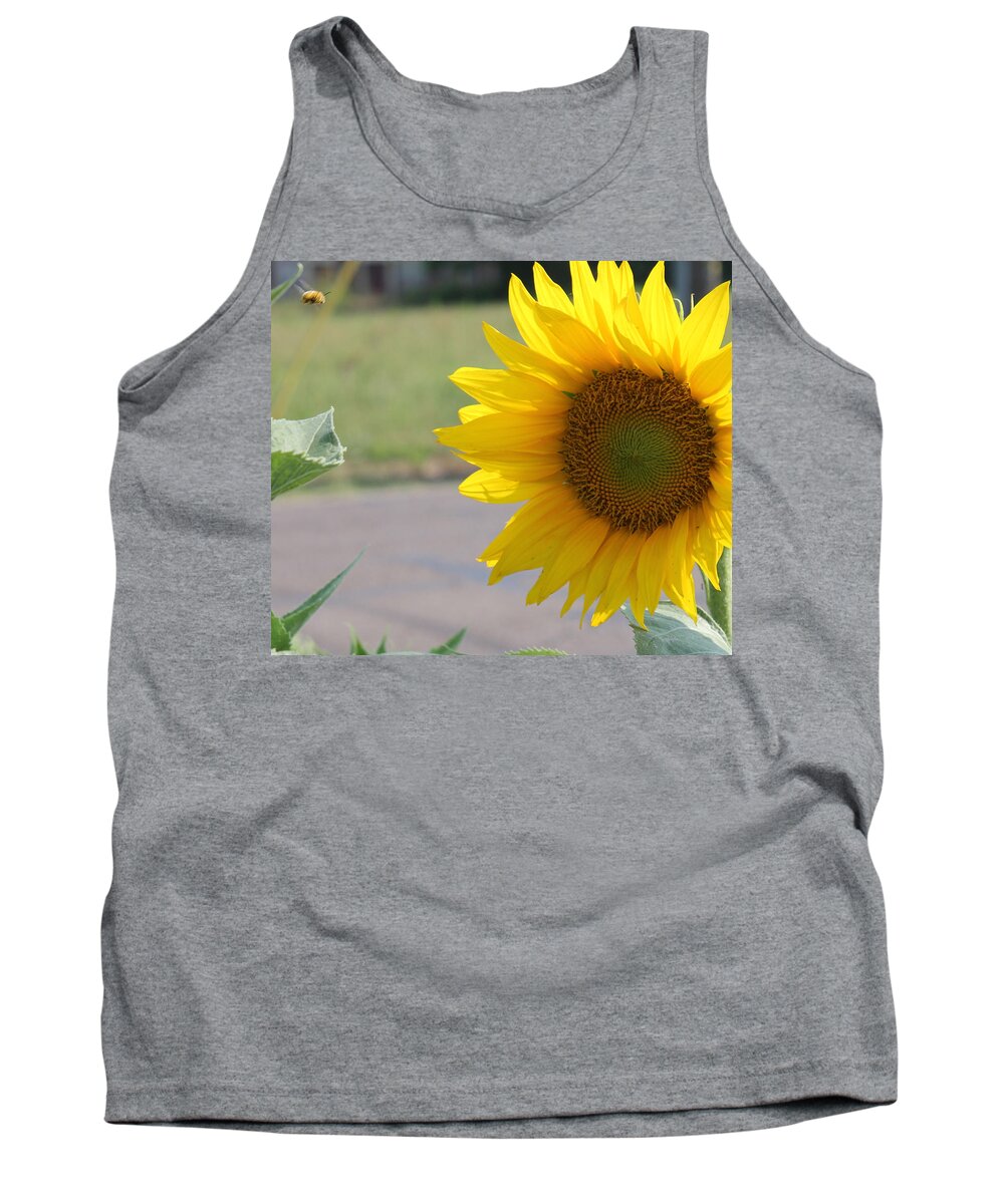 Bee Tank Top featuring the photograph Incoming Bee by Karen Wagner