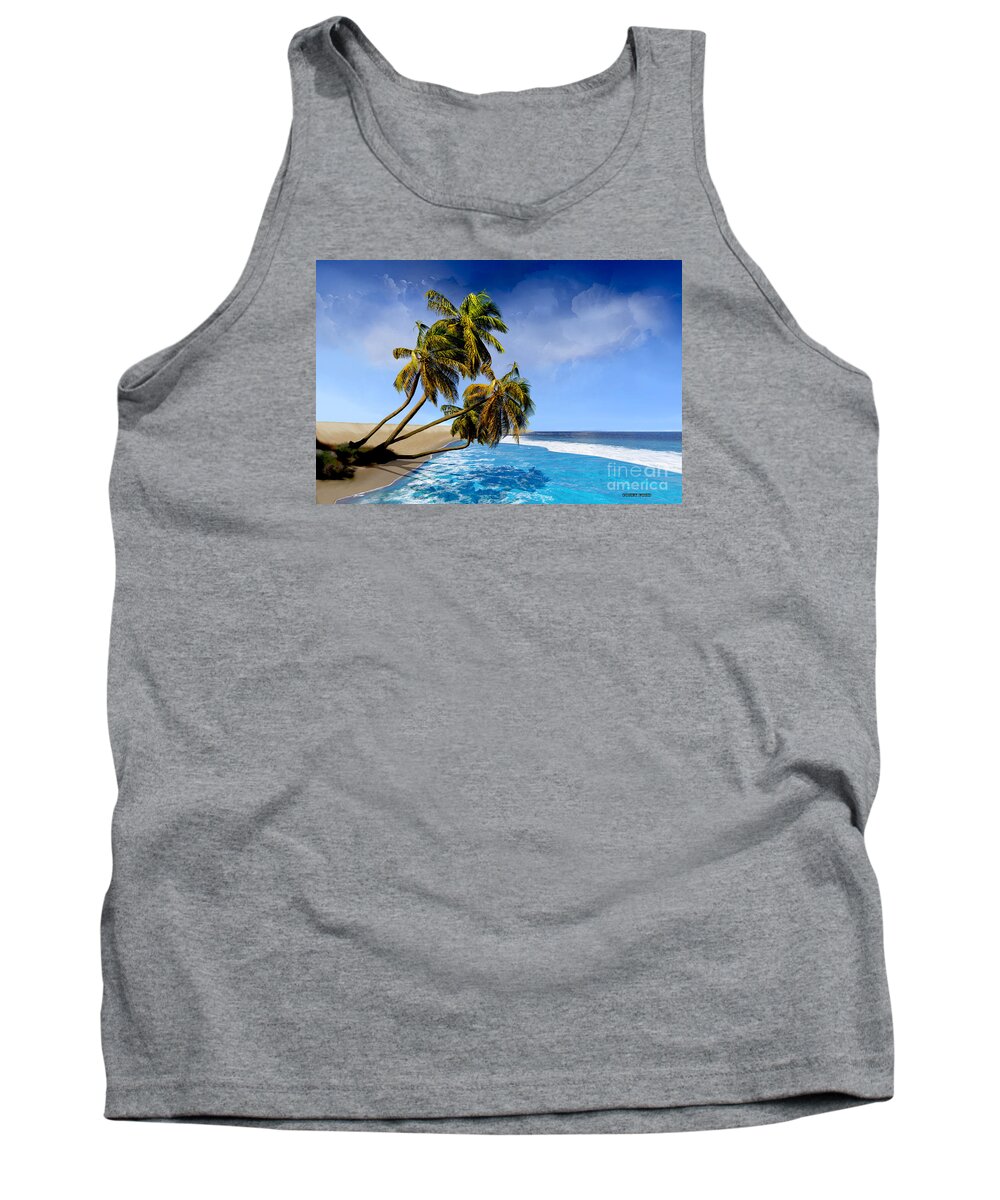 Beach Tank Top featuring the painting Indigo Shores by Corey Ford