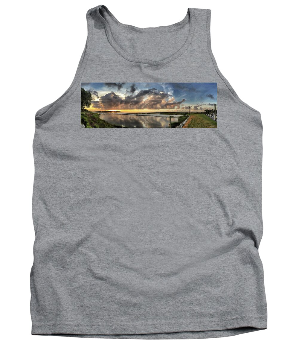Sunrise Prints Tank Top featuring the photograph Inlet Sunrise Panorama by Phil Mancuso