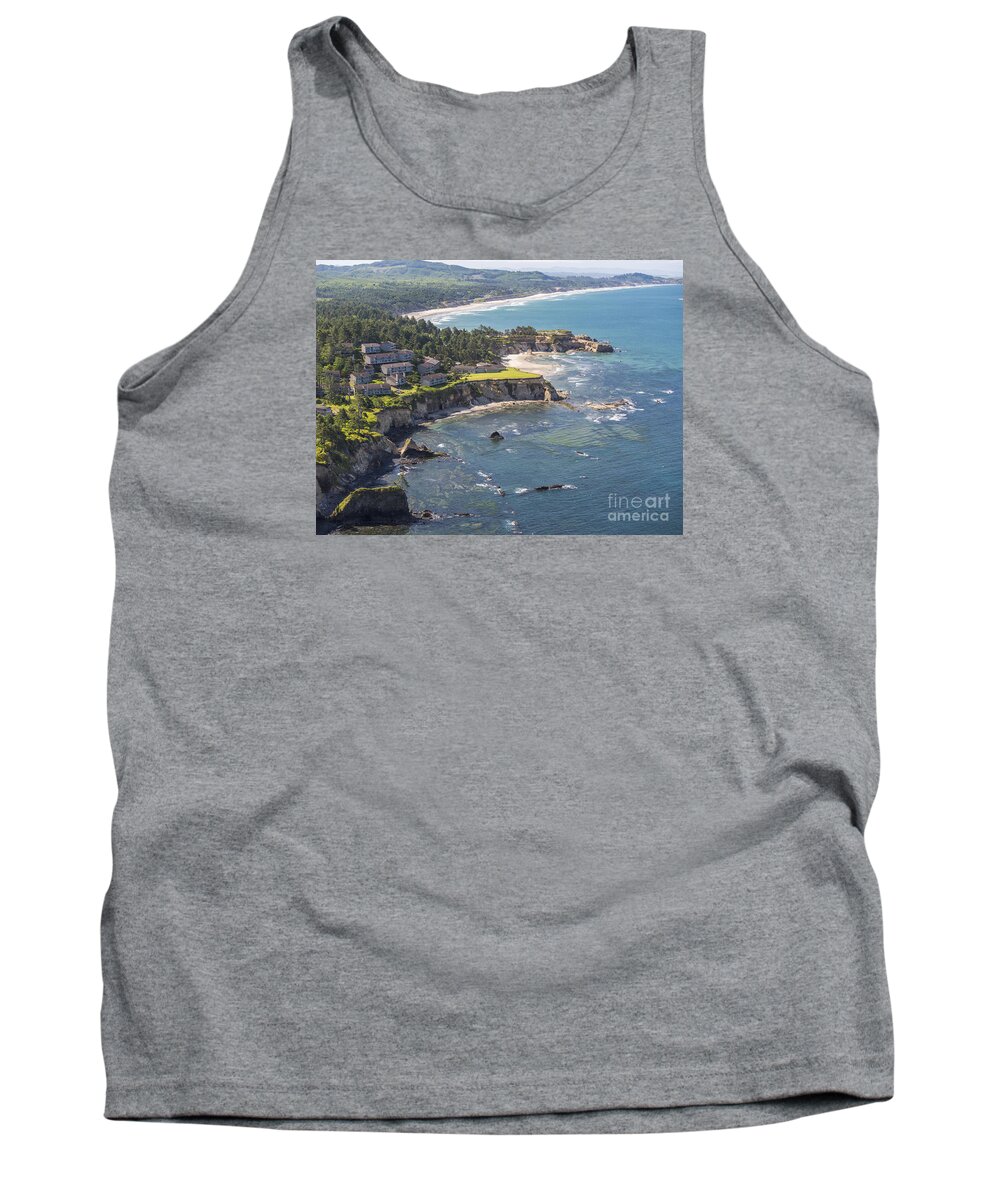 Inn At Otter Crest Tank Top featuring the photograph Inn at Otter Crest and Beverly Beach, Oregon by Ken Brown