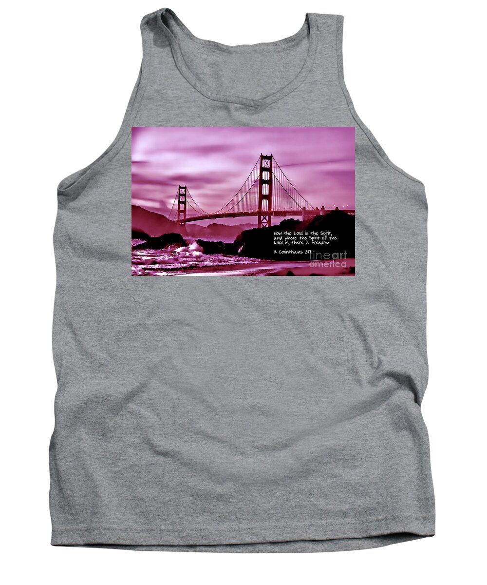  Golden Gate Bridge Tank Top featuring the photograph Inspirational - Nightfall at the Golden Gate by Mark Madere