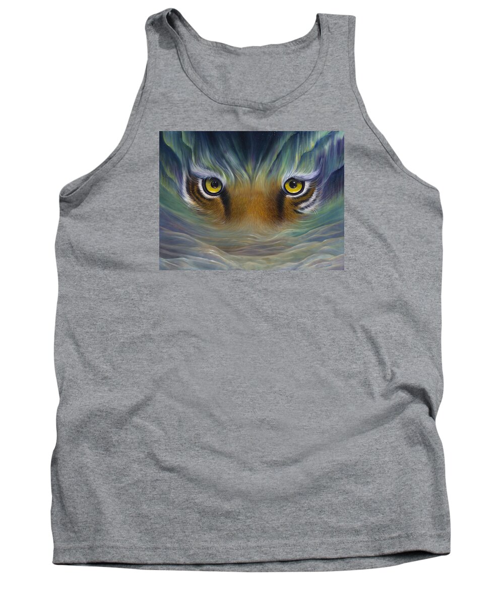 Tiger Tank Top featuring the painting Intent by Claudia Goodell