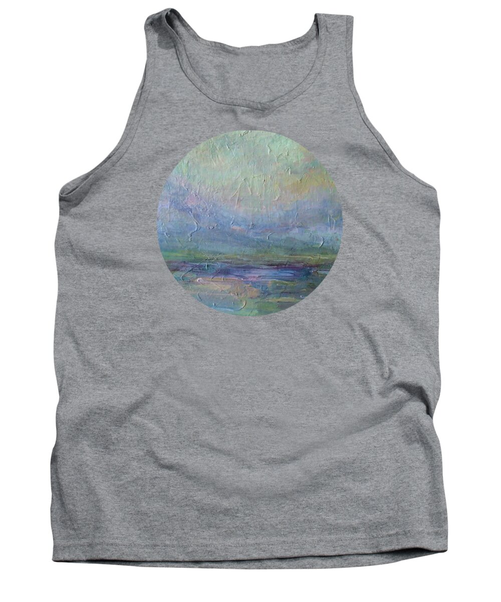 Landscape Tank Top featuring the painting Into the Morning by Mary Wolf