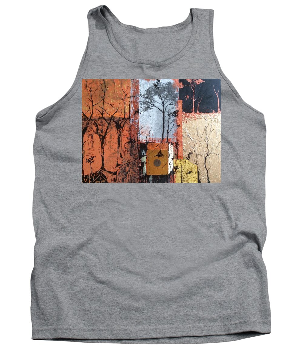 Woods Tank Top featuring the mixed media Into the Woods by Pat Purdy