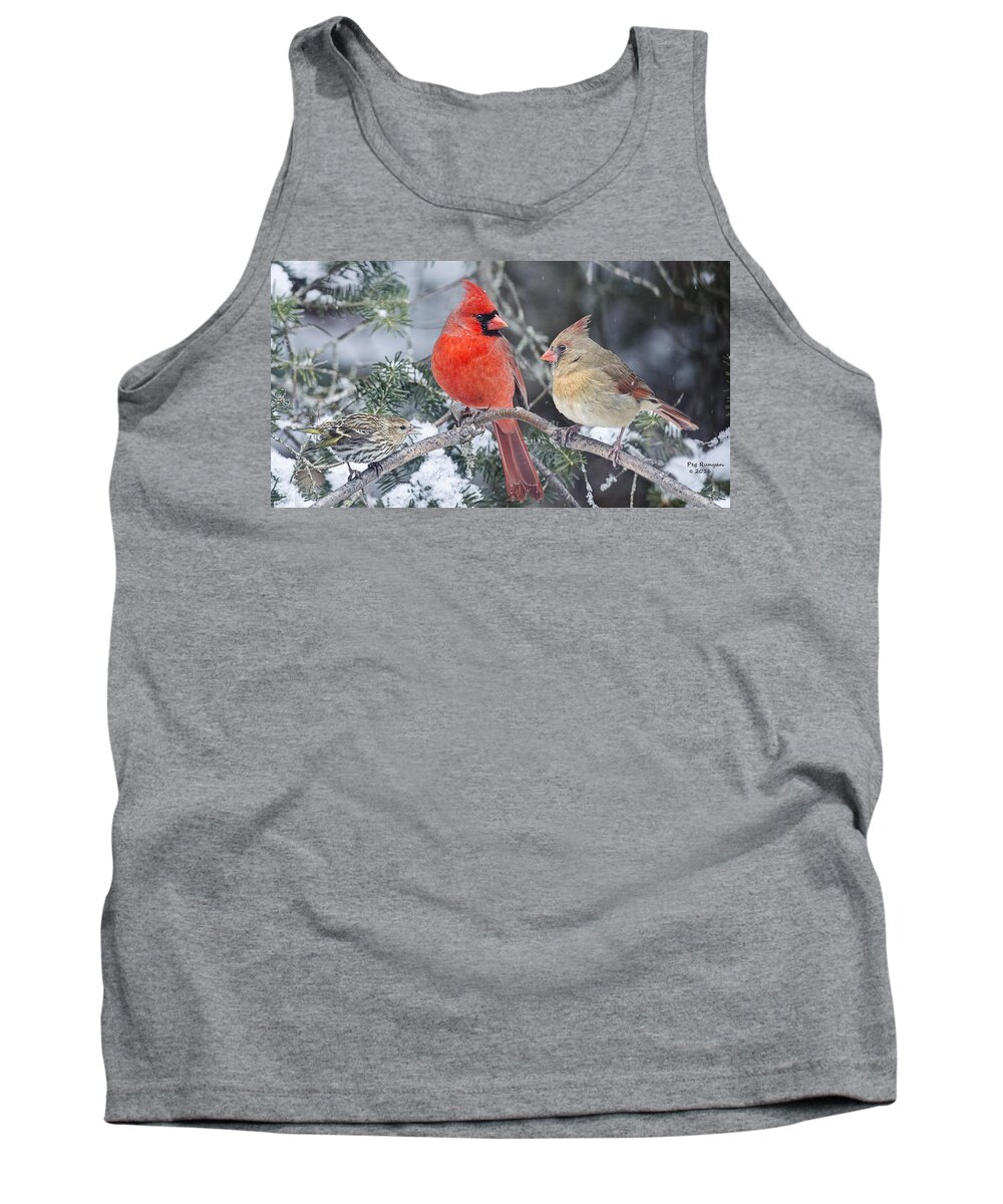 3 Birds Tank Top featuring the photograph Is She Talking to Us? by Peg Runyan
