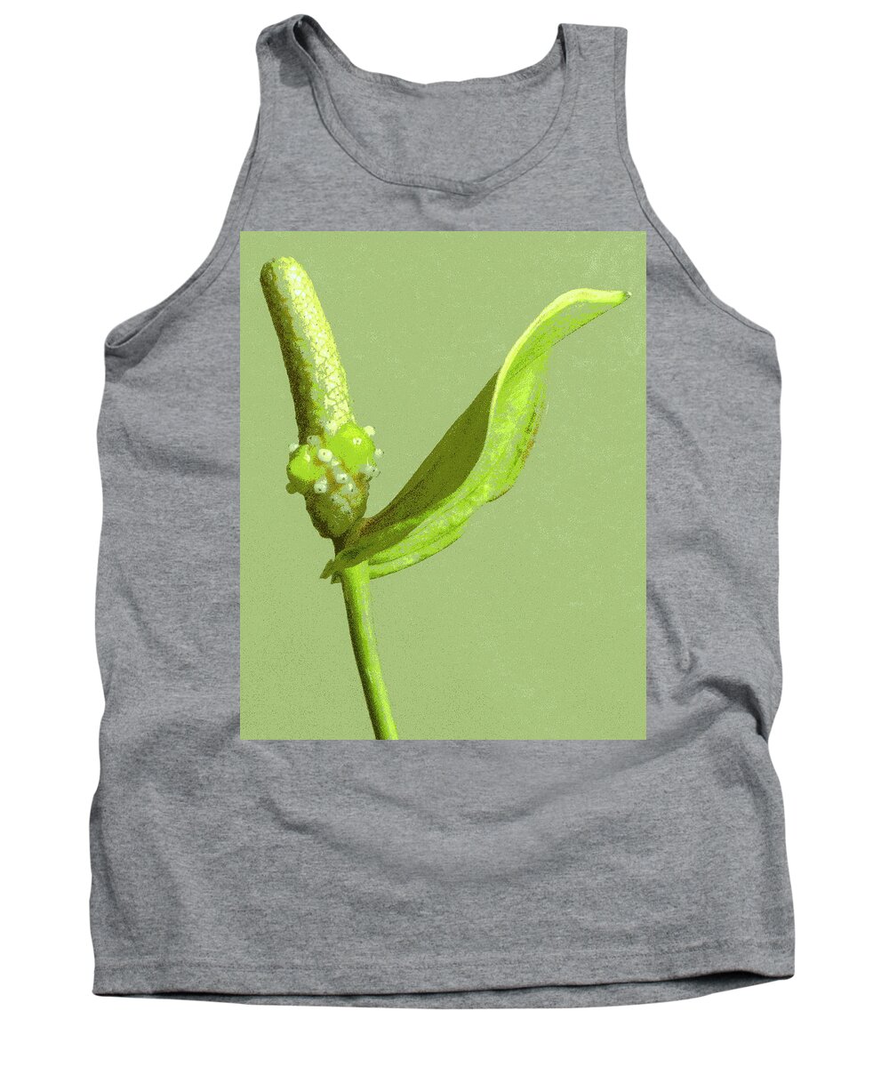 Flower Tank Top featuring the photograph It's a Green Thing by Lori Lafargue