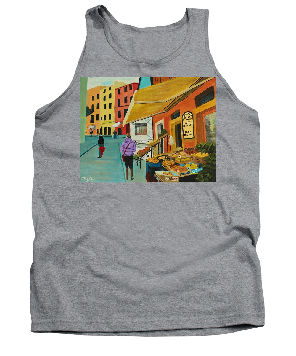 Italy Tank Top featuring the painting Italian Market by David Bigelow