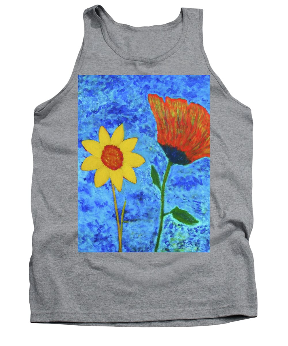 Flowers Tank Top featuring the painting It's O.K. to be different by John Scates